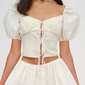 NWT For Love & Lemons Billie Pointelle Top